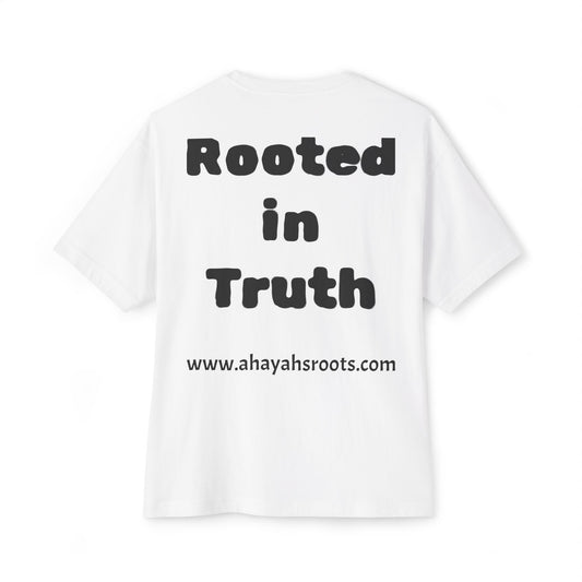 Rooted in Ahayah Unisex Oversized Boxy Tee | Spiritual Graphic Shirt | Relaxed Fit Fashion | Comfortable Everyday Wear | Faith-Based Gift